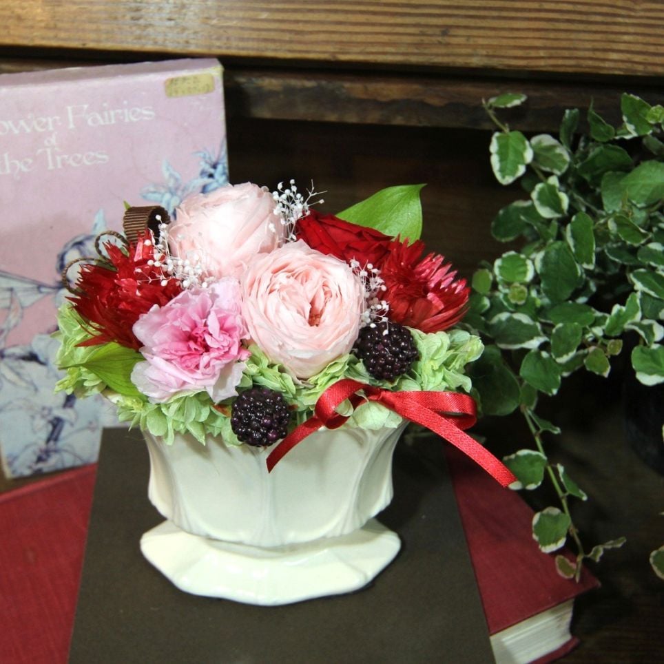 母の日 オリジナルプリザーブドフラワー 「幸せな時間」