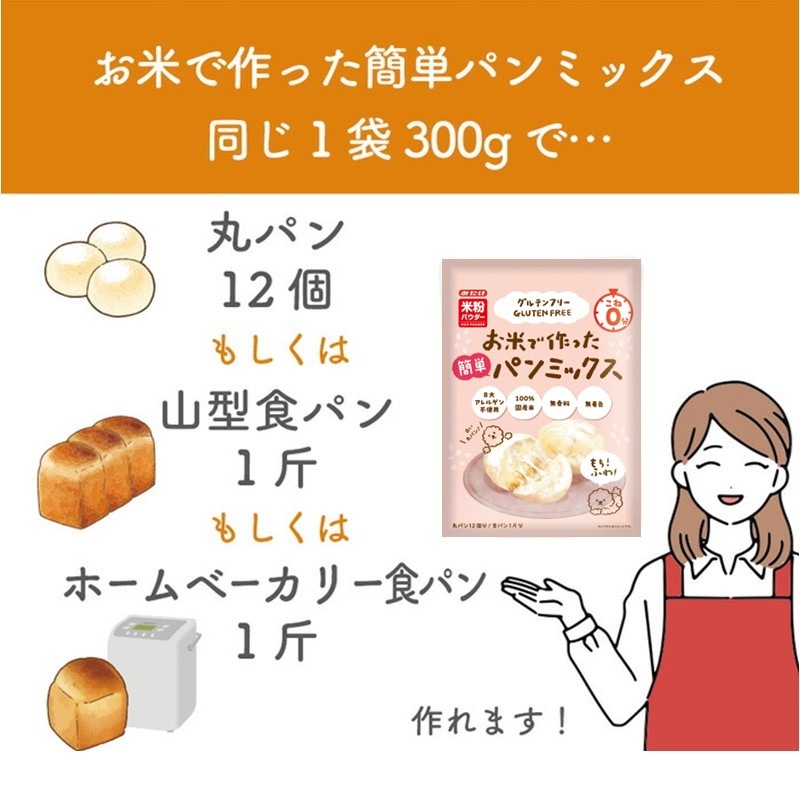 【送料無料】お米で作った簡単パンミックス300g×10個セット