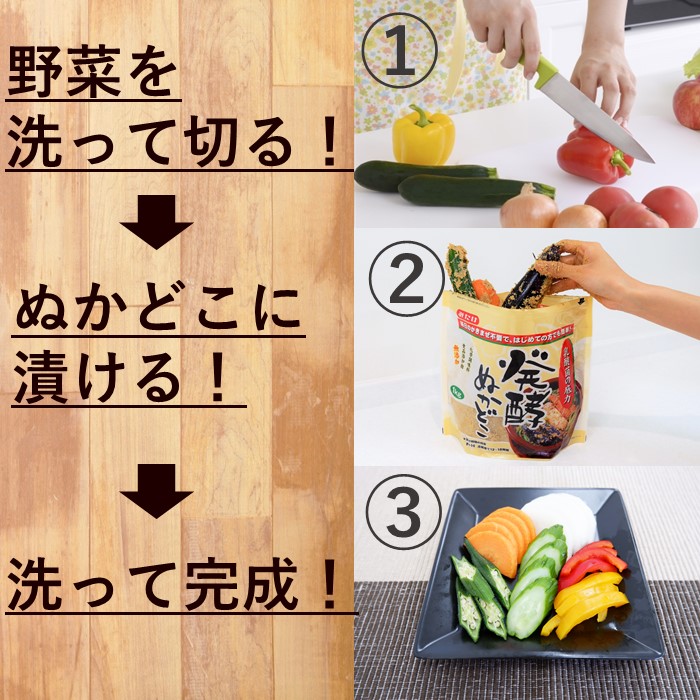 【送料無料】発酵ぬかどこセット【1㎏×3、250g×3】