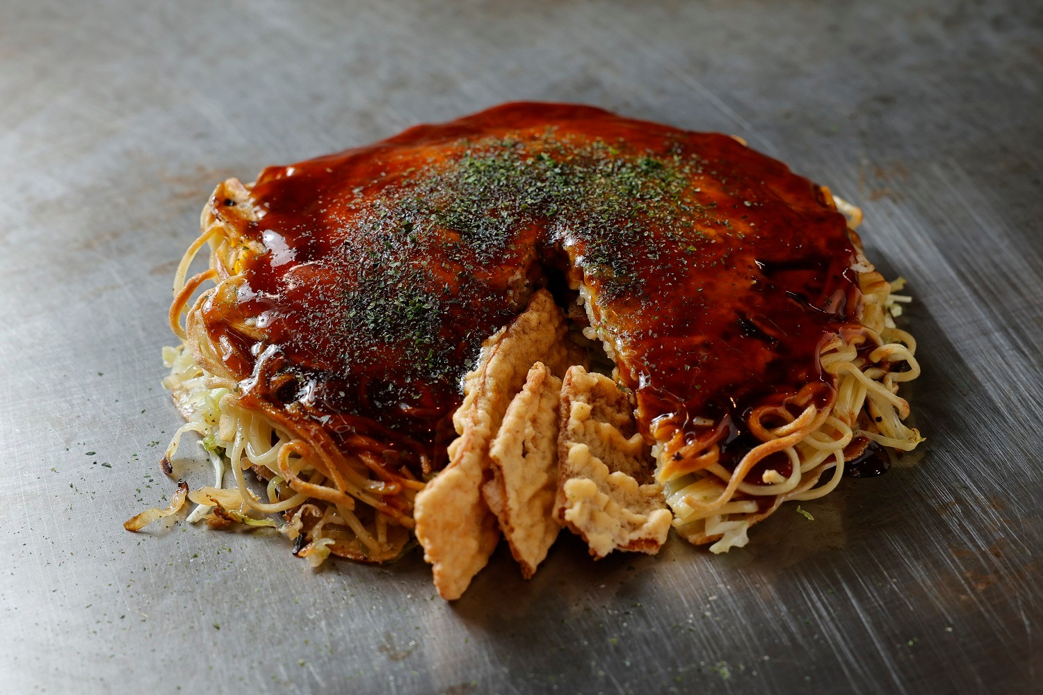 【送料込】広島流お好み焼　イカ天入3枚セット