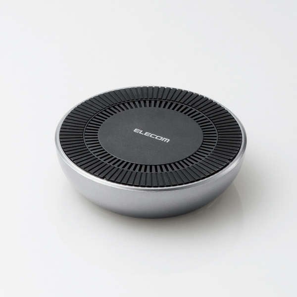 Ｑｉ規格対応ワイヤレス充電器／５Ｗ／１０Ｗ／１５Ｗ／冷却ファン付／卓上タイプ／ＥＰＰ規格対応／シルバー