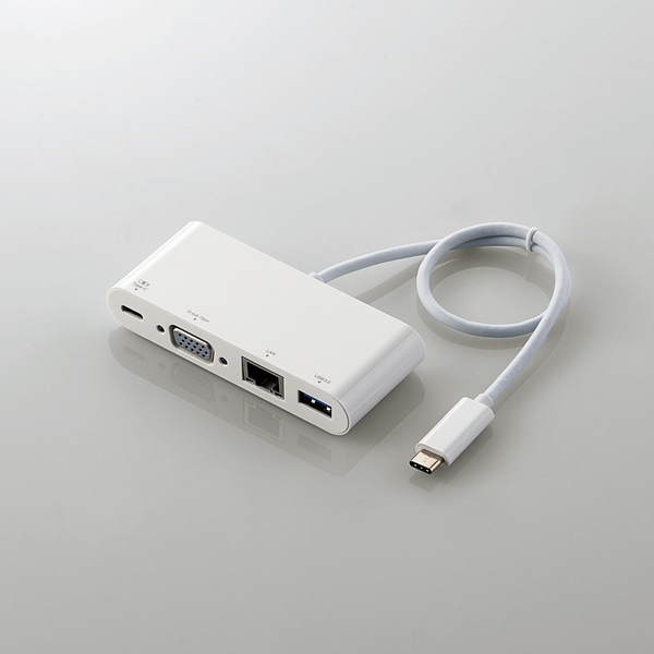 Ｔｙｐｅ－Ｃドッキングステーション／ＰＤ対応／充電用Ｔｙｐｅ－Ｃ１ポート／ＵＳＢ（３．１）１ポート／Ｄ－ｓｕｂ１ポート／ＬＡＮポート／３０ｃｍケーブル／ホワイト