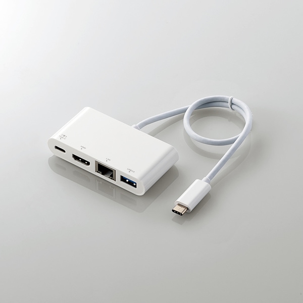 Ｔｙｐｅ－Ｃドッキングステーション／ＰＤ対応／充電用Ｔｙｐｅ－Ｃ１ポート／ＵＳＢ（３．１）１ポート／ＨＤＭＩ１ポート／ＬＡＮポート／３０ｃｍケーブル／ホワイト