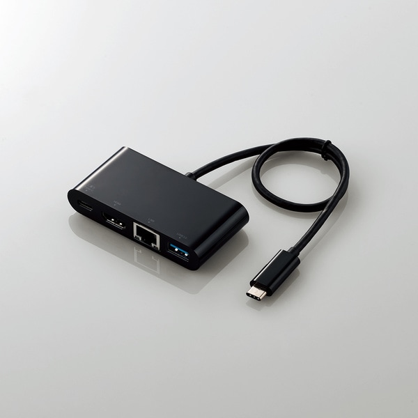Ｔｙｐｅ－Ｃドッキングステーション／ＰＤ対応／充電用Ｔｙｐｅ－Ｃ１ポート／ＵＳＢ（３．１）１ポート／ＨＤＭＩ１ポート／ＬＡＮポート／３０ｃｍケーブル／ブラック