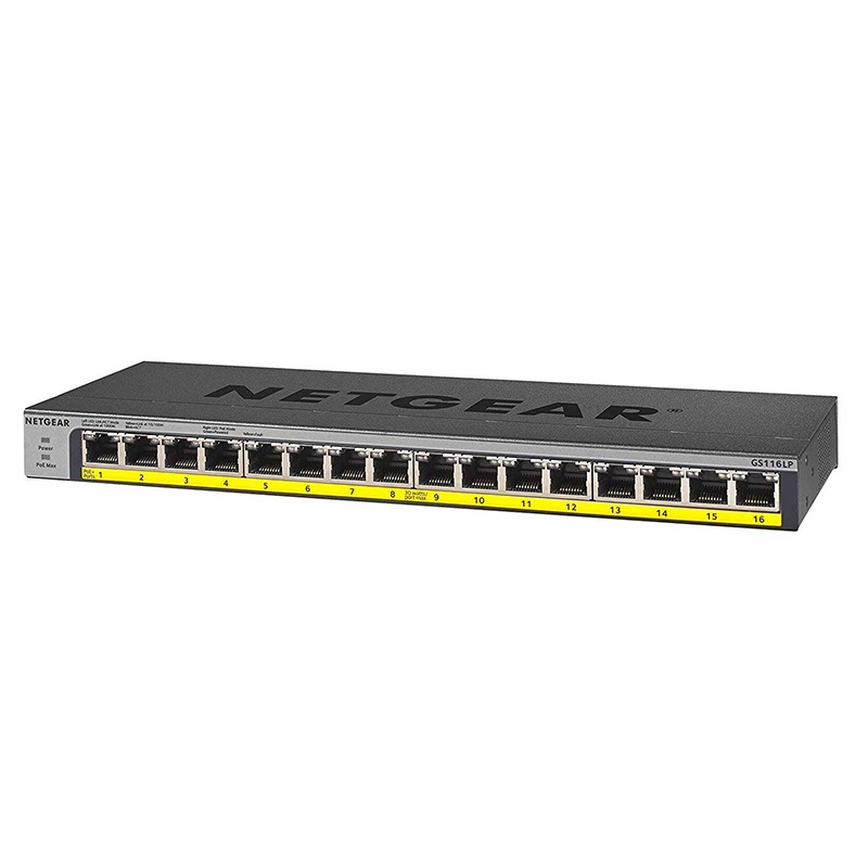 ■NETGEAR（ネットギア）16ポート アンマネージスイッチ PoE+ (76W)　GS116LP-100AJS