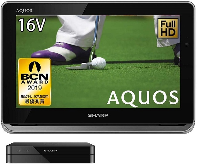 シャープ　16Ｖ型防水&ワイヤレステレビ　AQUOSポータブル 2T-C16AP-B [ブラック系]　