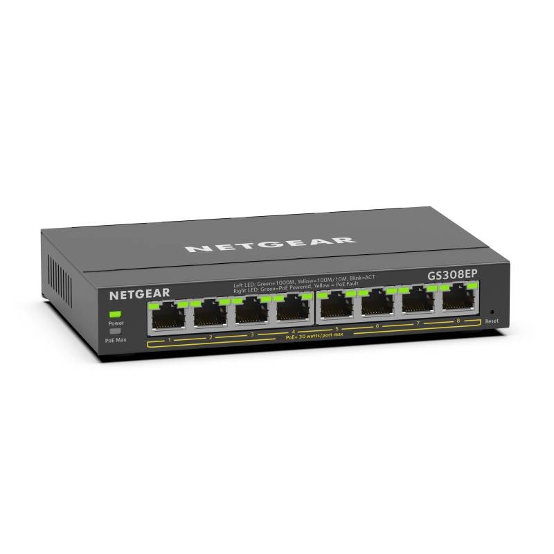 ■NETGEAR（ネットギア）POE+対応 (62W) ギガビット8ポート アンマネージプラススイッチ GS308EP-100JPS