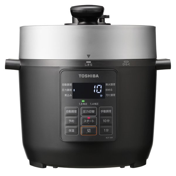 ●RCP-30R-K　東芝　電気圧力鍋　RCP-30R(K)　ブラック　送料無料！(沖縄、離島除く)