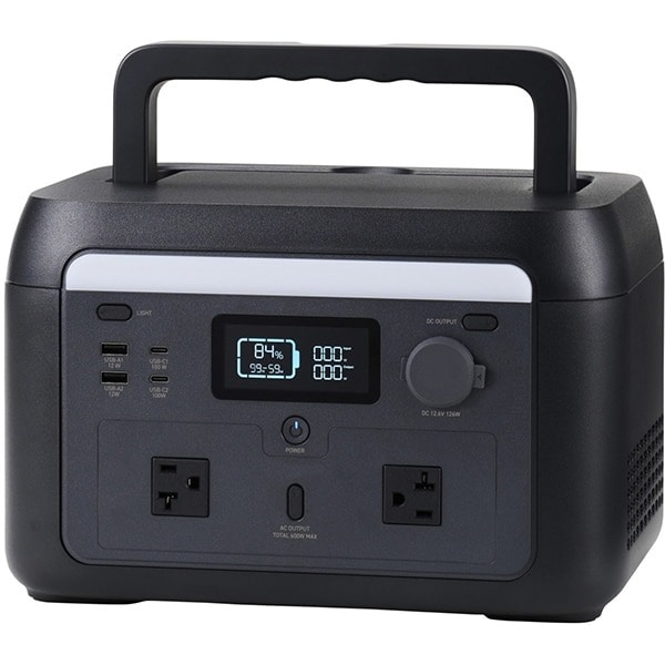 【東証上場の安心企業】DE-PS500PBK　●エレコム ポータブル電源 500P (容量 512Wh / AC出力 600W) 【送料無料!（北海道、沖縄・離島配送不可）/取寄品】