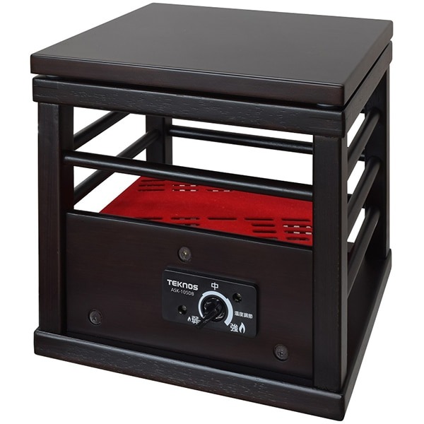 ■TEKNOS (テクノス) 就寝用コタツ (1人用) 100W 天板付 [木目ダークブラウン] ASK-105DB