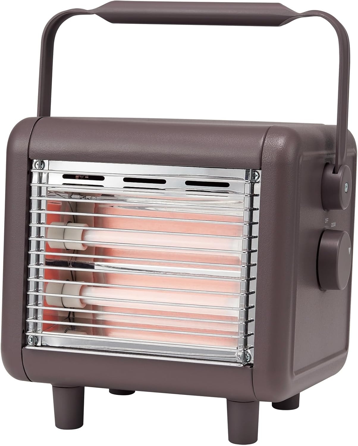 ■ユアサプライムス 電気ストーブ 小型 省エネ YKT-D400E-H (グレー) (YKT-D400E)