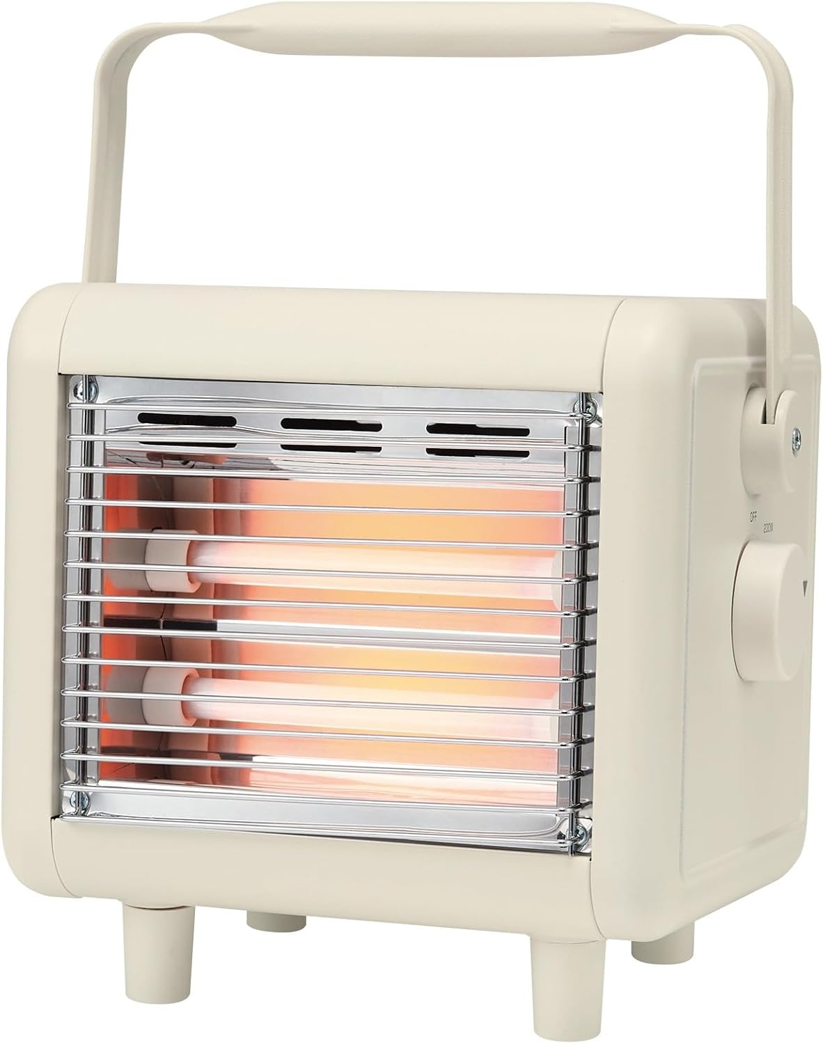 ■ユアサプライムス 電気ストーブ 小型 省エネ YKT-D400E-IV (アイボリー) (YKT-D400E)