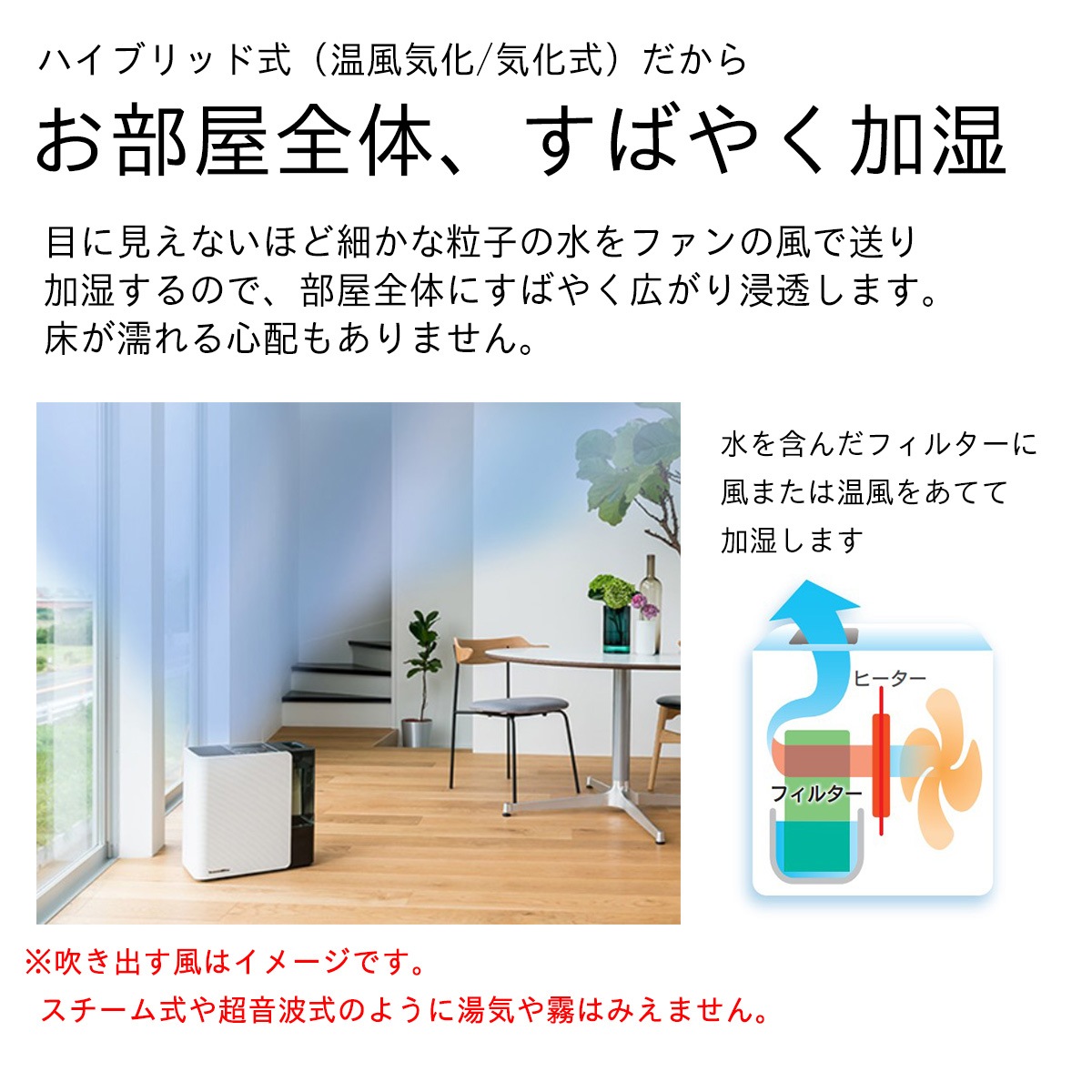 ダイニチ工業 DAINICHI ハイブリッド式加湿器 HD-LXC1000E-W  LX SERIES [スノーホワイト]