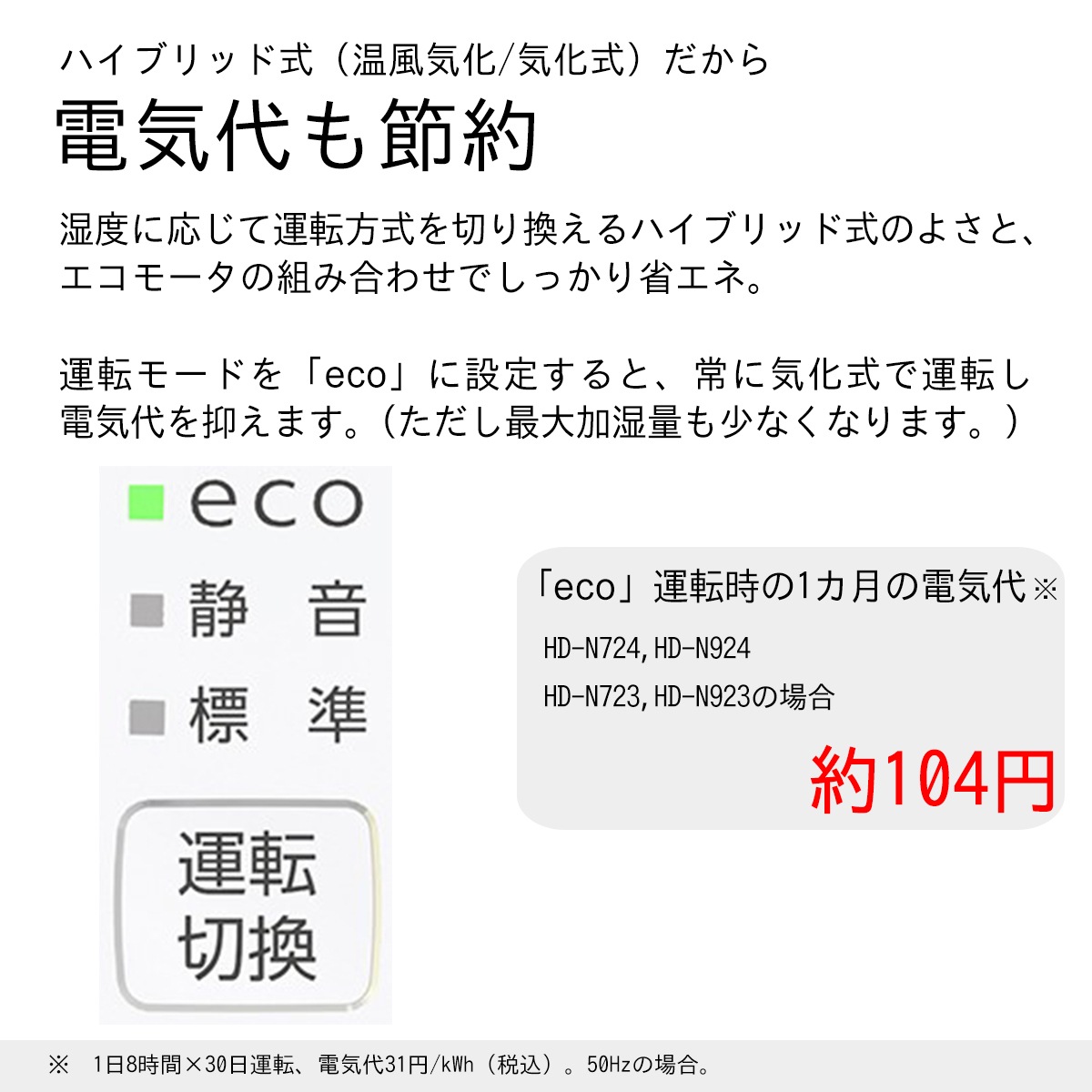 ■ダイニチ工業 DAINICHI　ハイブリッド式加湿器　HDシリーズ［ホワイト］HD-N923-W