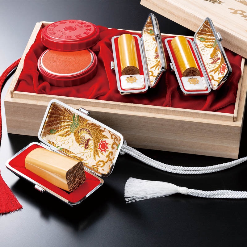 御守護印法人3印セット 実印1.8cm/銀行印1.8cm/社印 2.4ｃｍ角 国産高級つげ(188207)