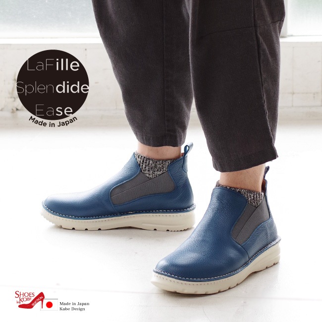 セール価格 EASE スリッポン メンズ 本革 幅広 4E 日本製 サイドゴア