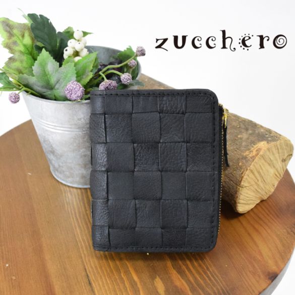 zucchero ズッケロ 本革 大容量 二つ折り 財布 レディース メンズ L字