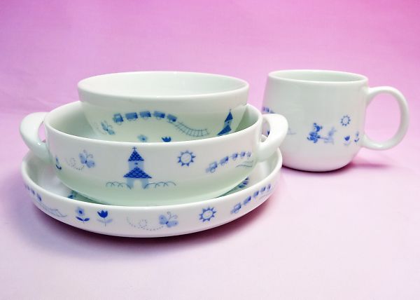 子ども食器セット 「ノリタケライトステップ・青（ブルー