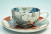 赤絵山茶花　ティー・コーヒー碗皿(赤)|碗皿