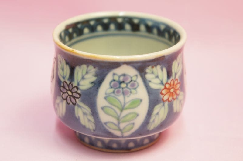 佐藤走波 有田焼 湯呑 佐藤走波作品 染め錦牡丹文湯呑み(大) 五代・