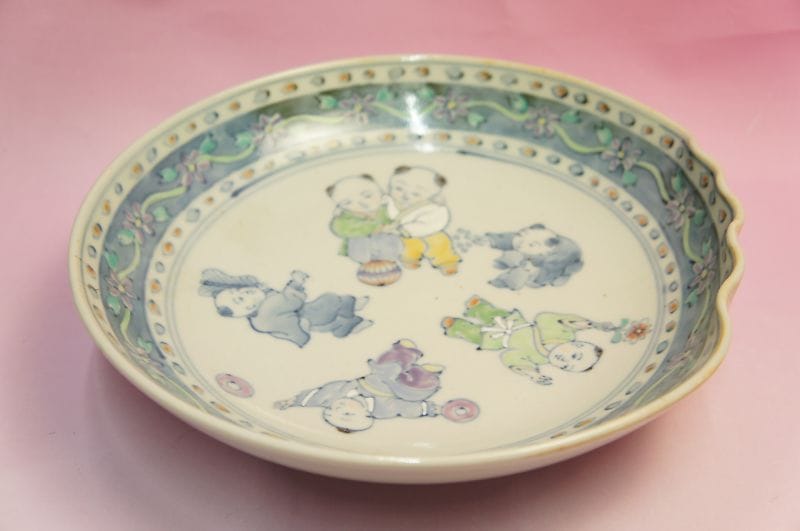 五代 佐藤走波 辻が花唐子道 盛鉢 | いっぴん | | 食器のみつはた