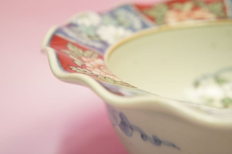 六代 佐藤走波 染錦菊牡丹椿草花文 輪花鉢 | いっぴん | | 食器