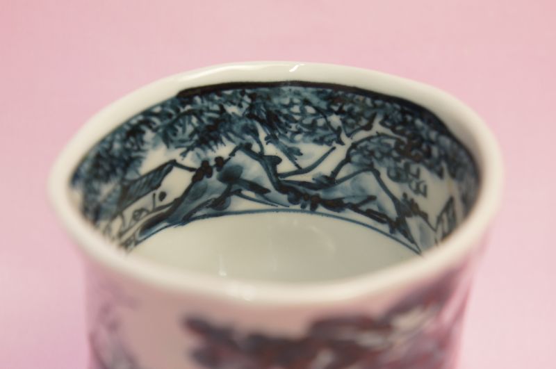 六齋窯 村田幸之介 手捻り山水 湯呑み(E) | いっぴん | | 食器の