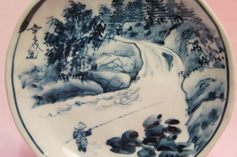 六齋窯 村田幸之介 手捻り絵変わり山水 5寸皿揃 | いっぴん