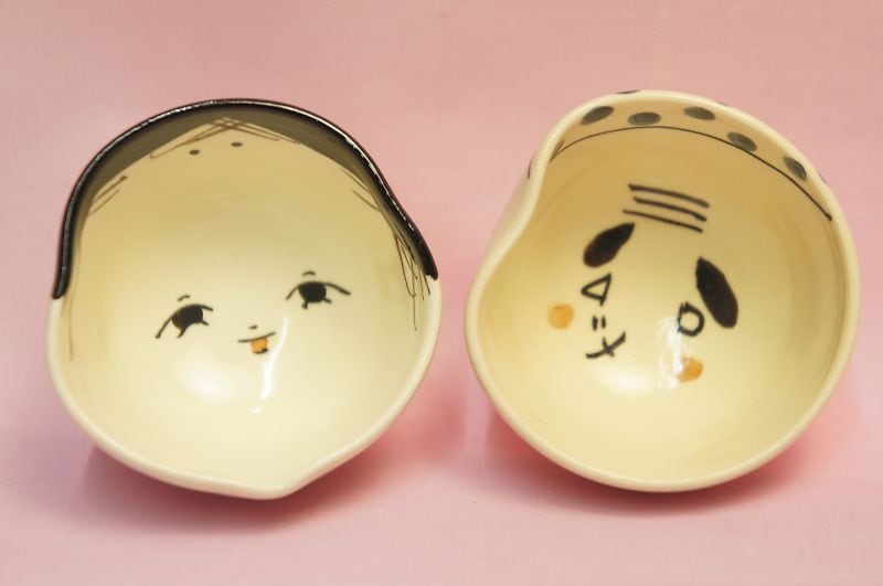 百福・火男（おかめ・ひょっとこ） ペアぐい呑み | 酒の器