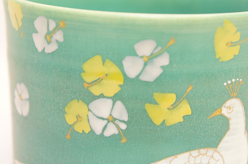 緑釉白孔雀 筒茶碗 | 抹茶碗・茶道具 | | 食器のみつはた