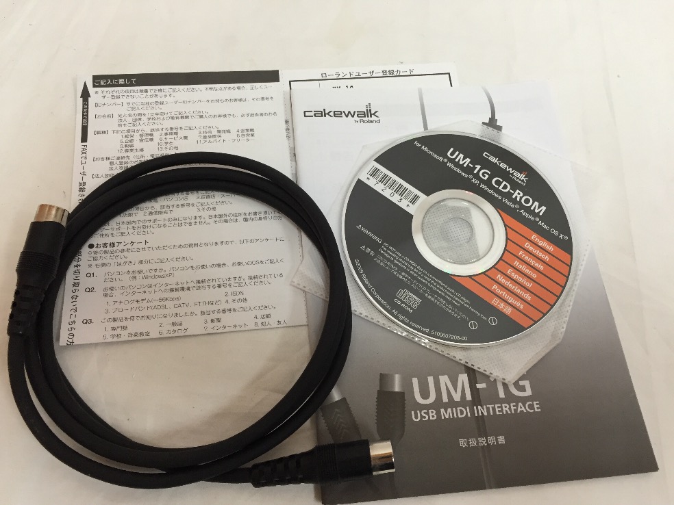 u34601 cakewalk UM1G USB MIDI INTERFACE ケークウォーク 中古楽器,DTM ,オーディオ