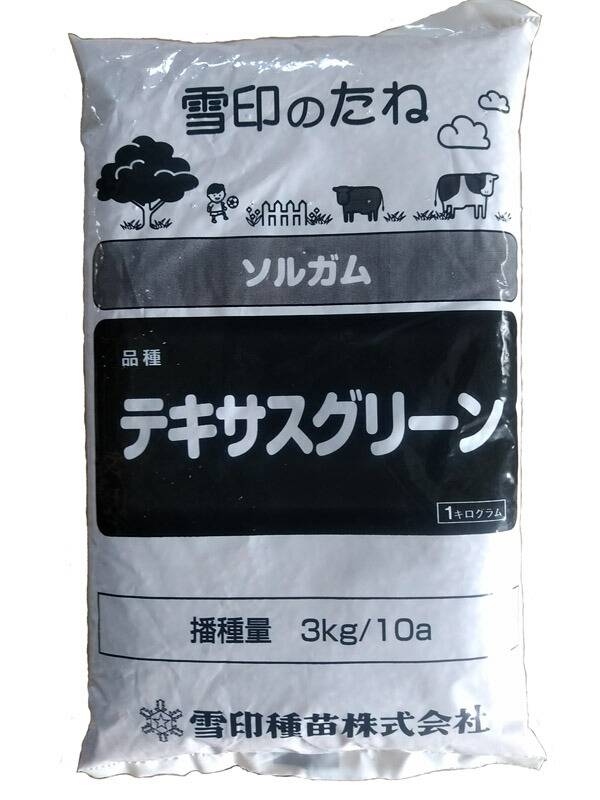 ※代金引換不可※ ソルゴー種 【 テキサスグリーン 】 20kg（1kg×20袋入）（ソルゴー ソルガム コモン 牧草種子 雪印）