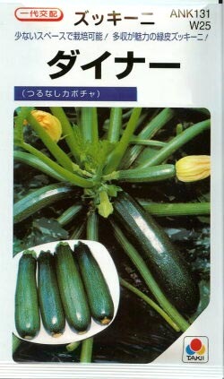 ズッキーニ種　ダイナー(つるなしかぼちゃ)　(13粒)<br>[栽培用 種子 つるなしかぼちゃ タキイ]