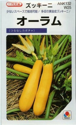 ※新種12月以降入荷後発送　ズッキーニ種　オーラム(つるなしかぼちゃ)　(16粒)<br>[栽培用 種子 つるなしかぼちゃ タキイ]