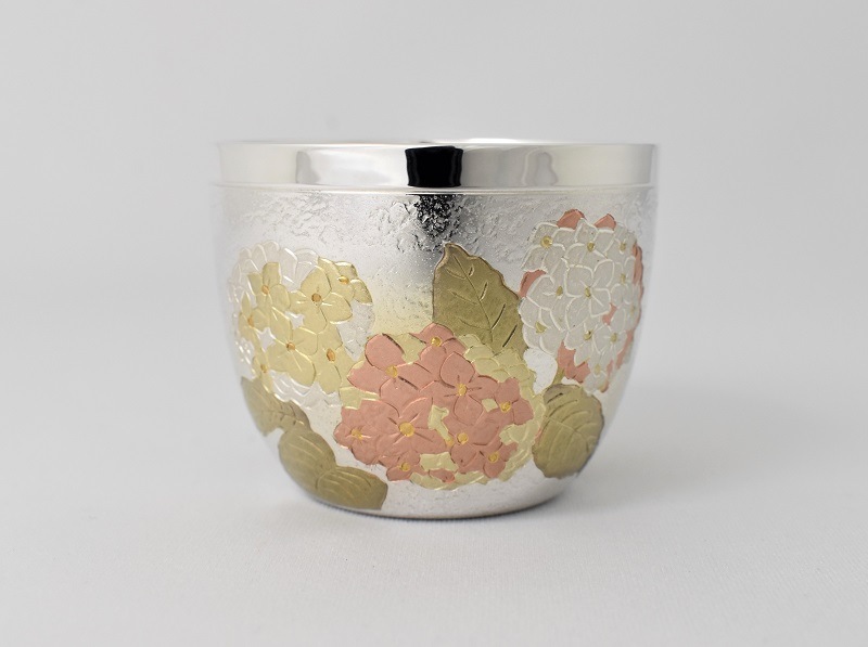 純銀製 ぐい呑み -紫陽花- | テーブルウェア | 【公式】光則オンライン