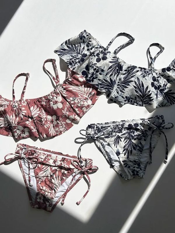 ヴィンテージアロハ柄オフショルダービキニ(248001)