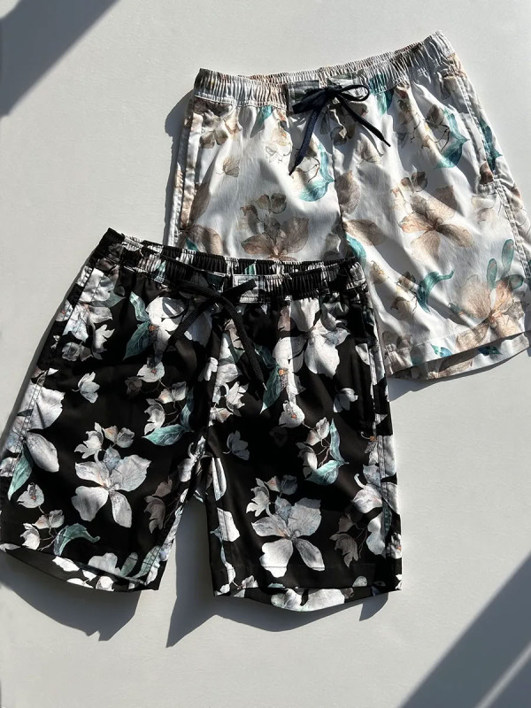 ラグジィフラワーレギュラー丈メンズサーフパンツ(246314)