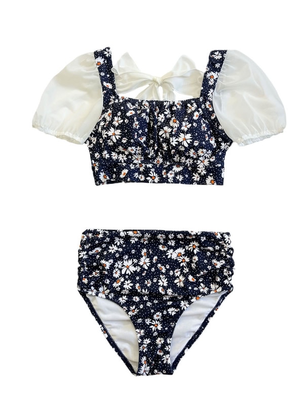 【新作】マーガレットドット柄パフスリーブビキニ(258001)