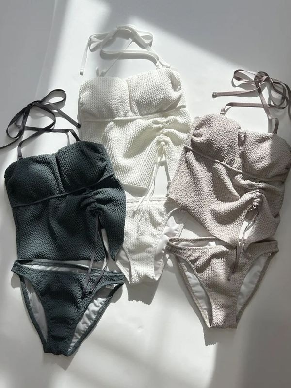 新作】ワッフルニット素材クロス三角ビキニ(258045)｜MIULAN TOKYO公式通販