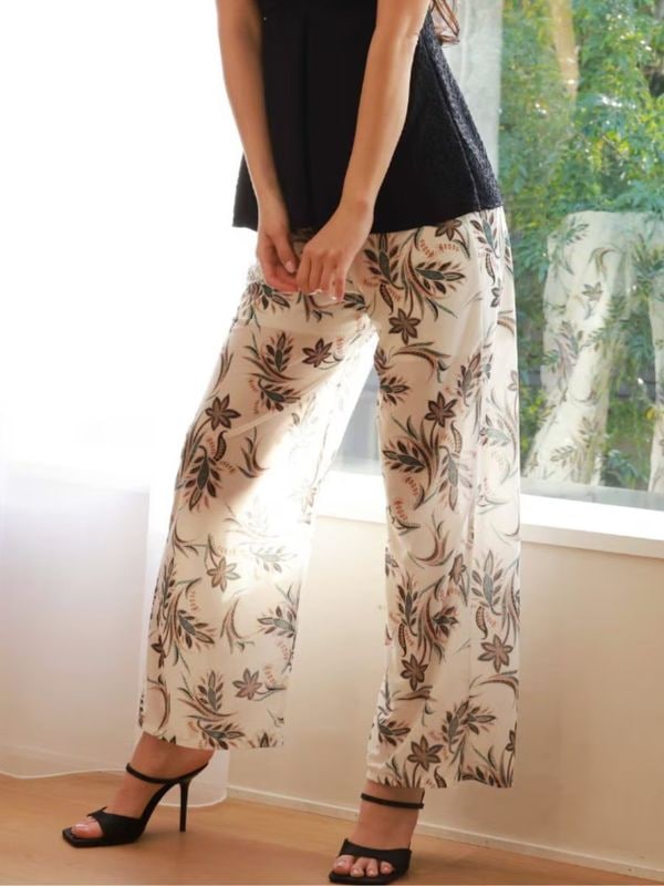 【新作】オリエンタルフラワー柄ロングパンツ(255009)