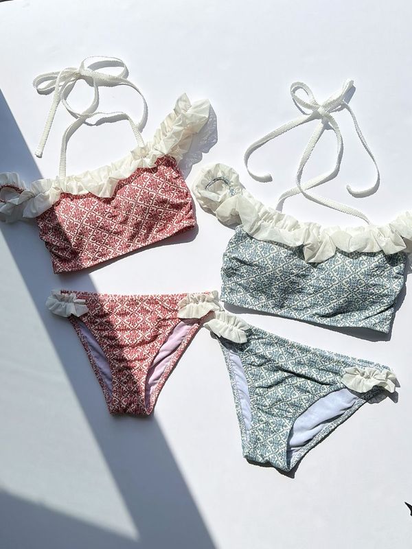 【新作水着】ジャガード素材フリルオフショルダービキニ(258049)