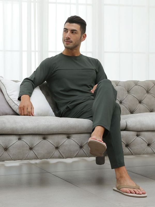 【メンズ新作リゾートウェア】UVカット無地メンズロングパンツ(266303)