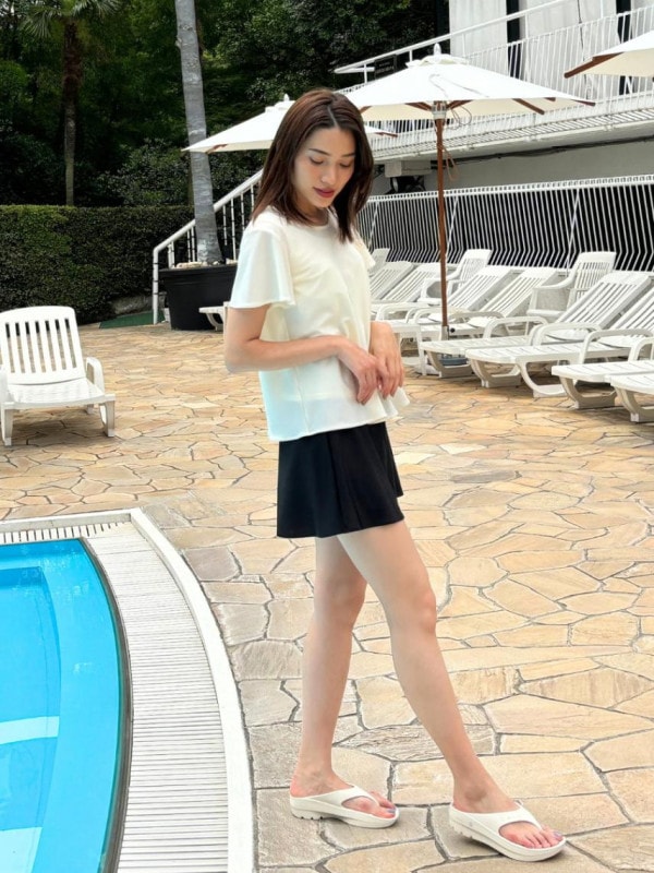 スパッツ付きフレアキュロットパンツ/水着(215005)