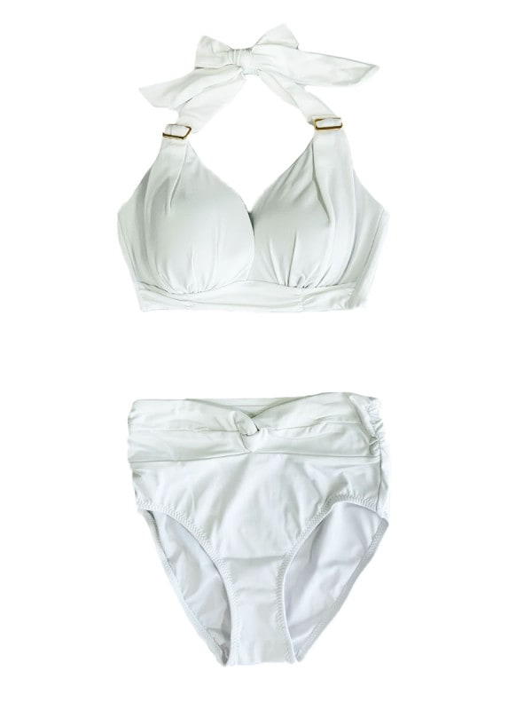 【新作】無地サッシュホルターネックハイウエストビキニ【Gカップ】(258054)