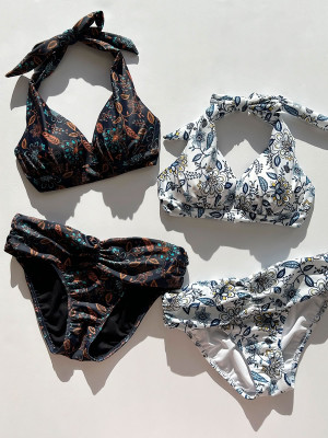 ラグジィフラワーサッシュホルターネックビキニ(245019)9M,11L luxury