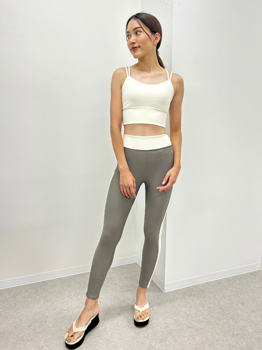 バイカラー異素材ミックスデザインレギンス(253009)｜MIULAN TOKYO公式通販