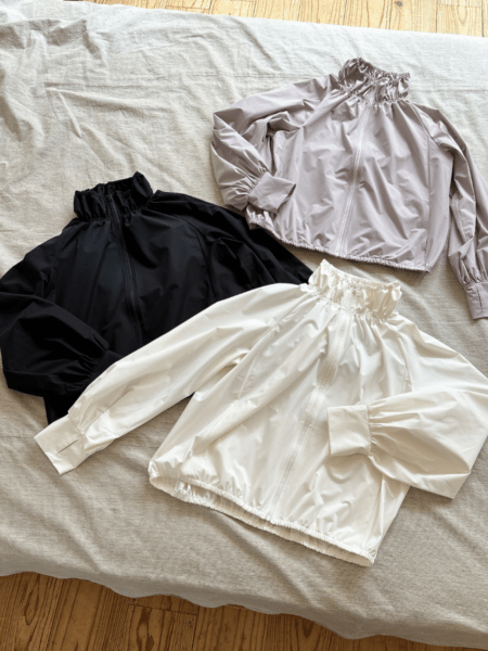 UVカットスタンドネック撥水ギャザーブルゾン(253104)