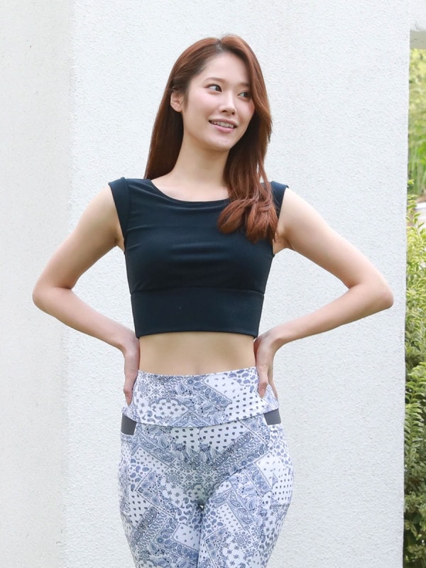 リブ素材プチスリーブブラトップス(253013)