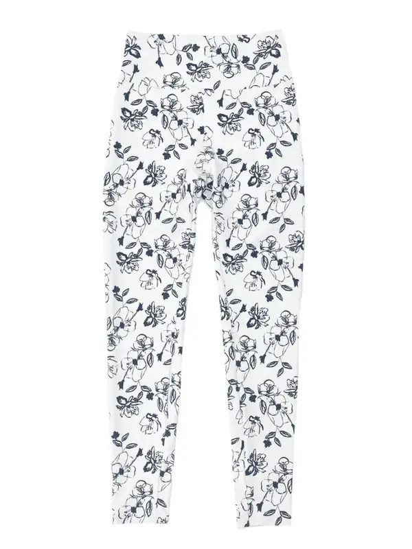 モノクロ線画フラワープレーンレギュラーレギンス(253055)