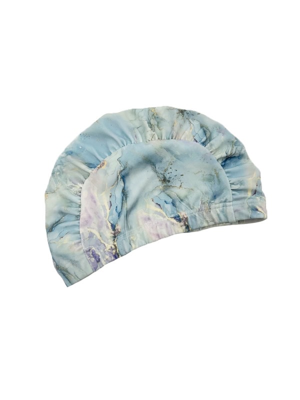 マーブル柄プレーンスイムキャップ(253158)